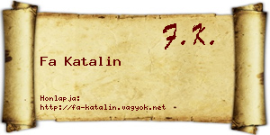 Fa Katalin névjegykártya