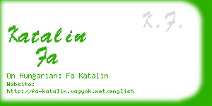 katalin fa business card